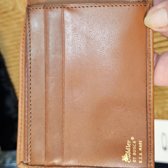BOSCA Caddler Men's "Old Leather" Bifold Wallet w/Coin Pocket-Cognac-Vintage - Picture 4 of 12